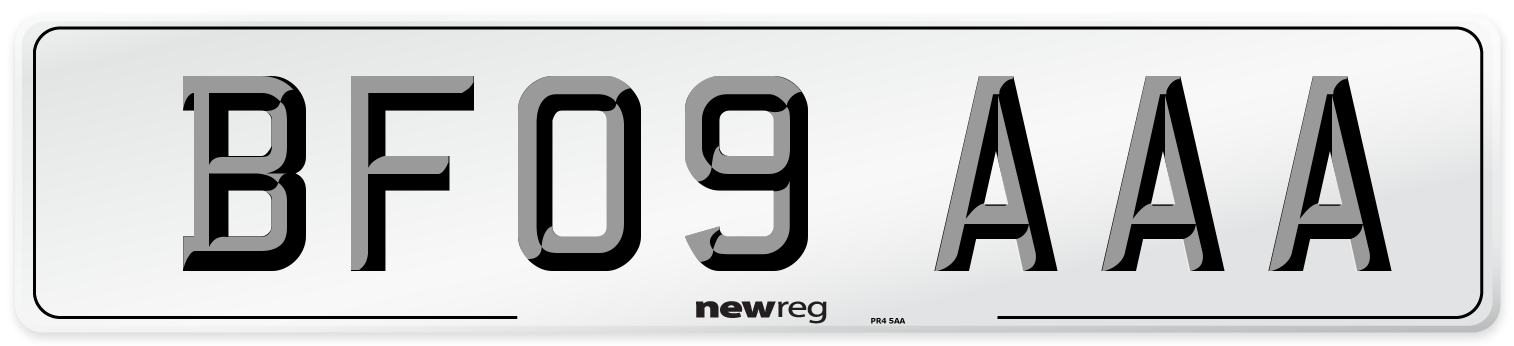 BF09 AAA Number Plate from New Reg